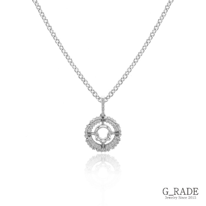 CH1. 2lines Shiny Circle Necklace (S Size)