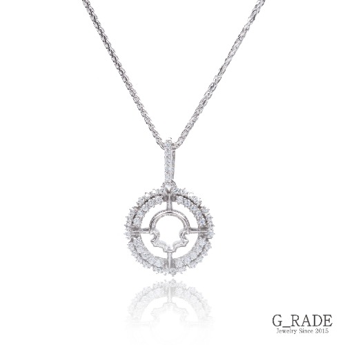 CH1. 2lines Shiny Circle Necklace (L Size)